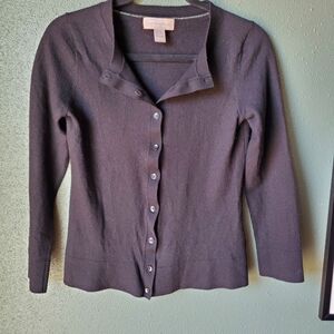 Banana Republic Black Button-Up Cardigan